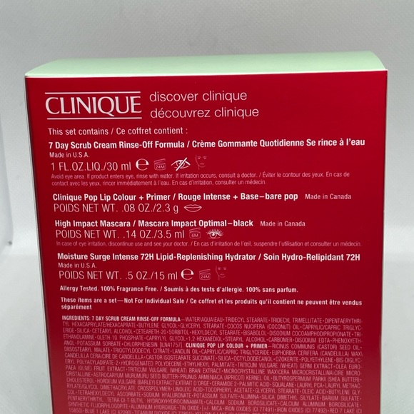 Clinique 4 piece set black mascara bare pop lipstick moisturizer & scrub cream - Picture 12 of 16